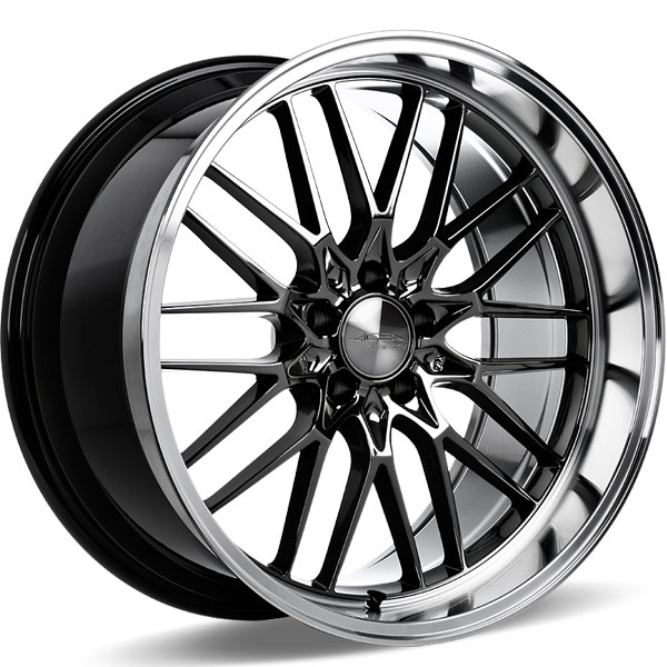 Ace Alloy AFF04 V004 Black Chrome with Machined Lip Center Cap