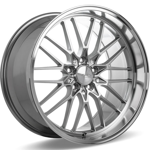 Ace Alloy AFF04 V004 Liquid Silver with Machined Lip Center Cap