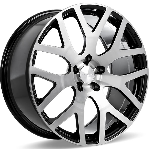 Ace Alloy AFF07 V007 Gloss Black with Brush Face Center Cap