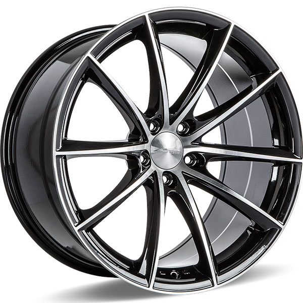 Ace Alloy Convex D704 Gloss Black with Machined Face Center Cap