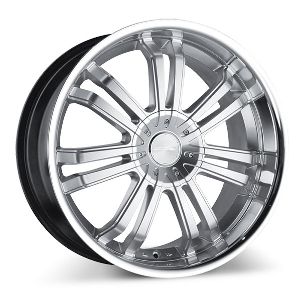 Ace Alloy Devine C892 Hyper Silver with Machined Lip Center Cap