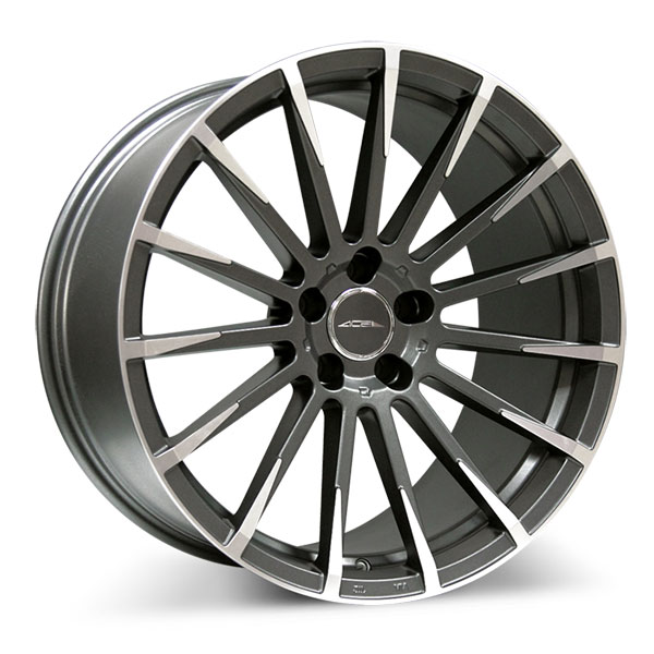 Ace Alloy Devotion D718 Matte Mica Grey with Machined Face Center Cap