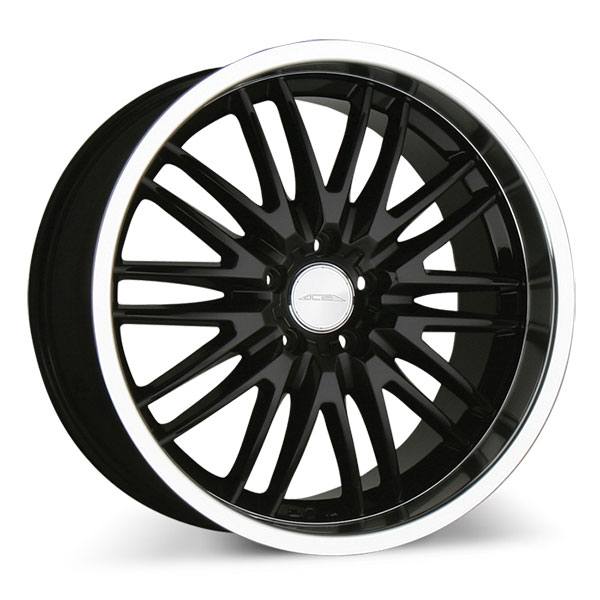 Ace Alloy Matrix D632 Black with Machined Lip Center Cap