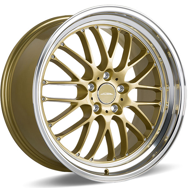 Ace Alloy SL-M D715 Gloss Gold with Diamond Lip Center Cap