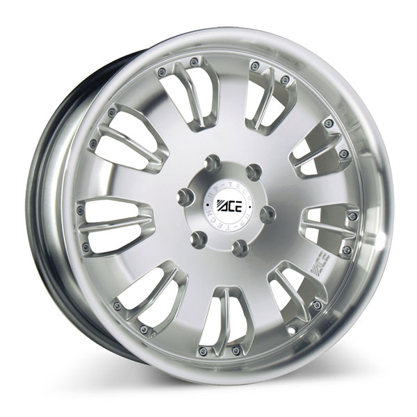 Ace Alloy Volt C811B Hyper Silver with Machined Lip Center Cap