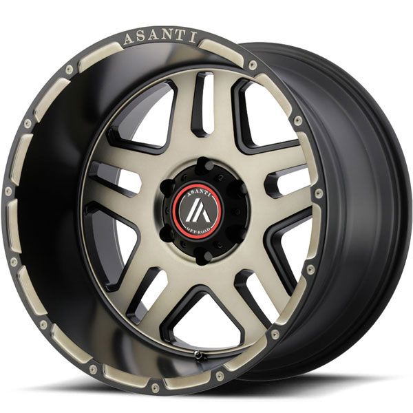 Asanti Off-Road AB-809 Matte Black Machined with Tinted Clear Center Cap