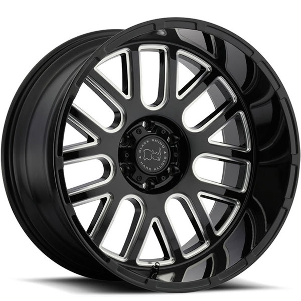 Black Rhino Pismo Gloss Black with Milled Spokes 12 Inch Center Cap