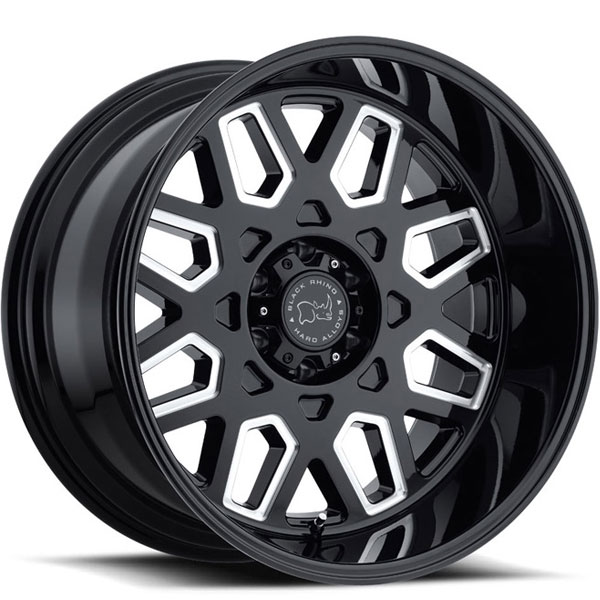 Black Rhino Predator Gloss Black with Milled Spokes Center Cap