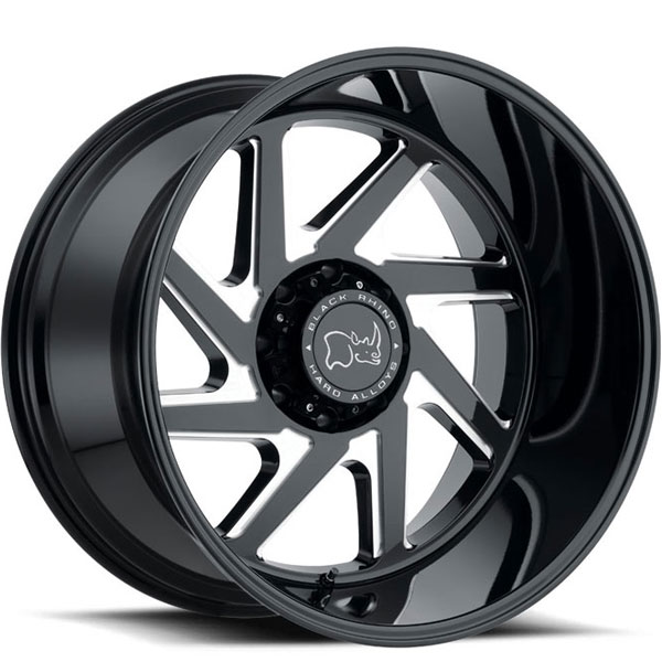 Black Rhino Swerve Gloss Black with Double Milled Spokes Center Cap