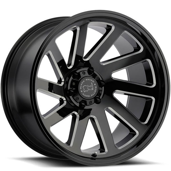 Black Rhino Thrust Gloss Black with Milled Spokes 12 Inch Center Cap