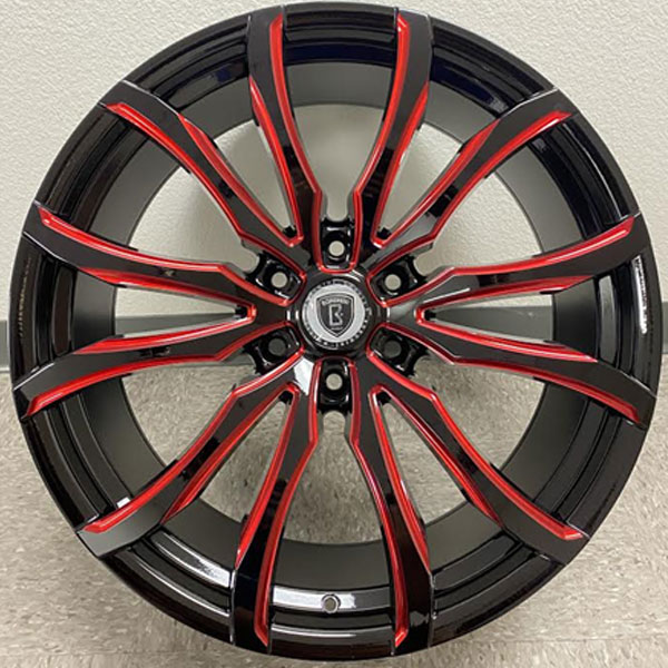 Borghini B33 Black with Red Milled Spokes Center Cap