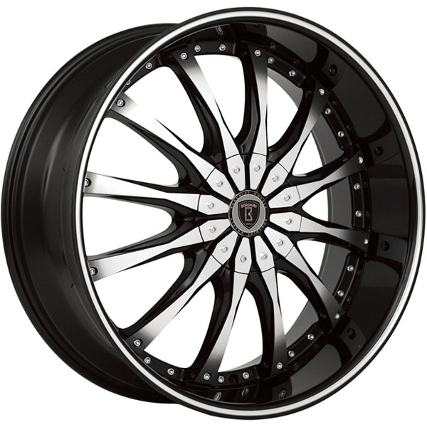 Borghini B8 Black with Machined Face Center Cap