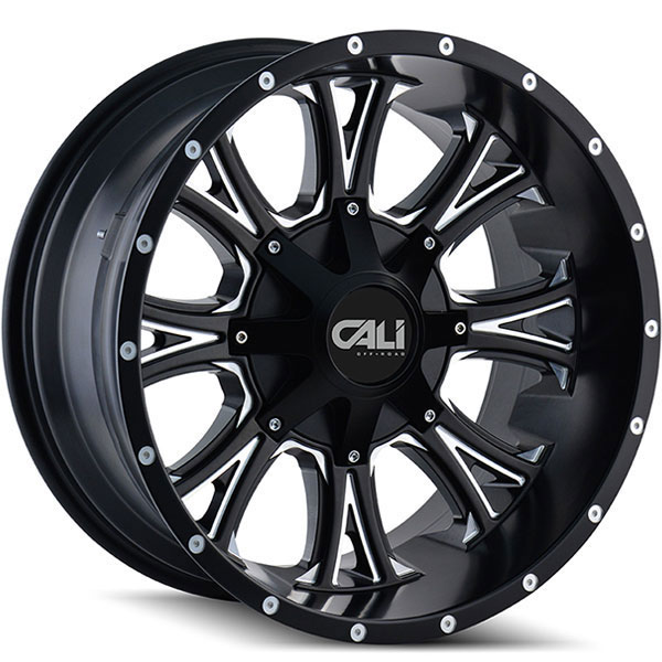 Cali Offroad Americana Satin Black with Milled Spokes Center Cap