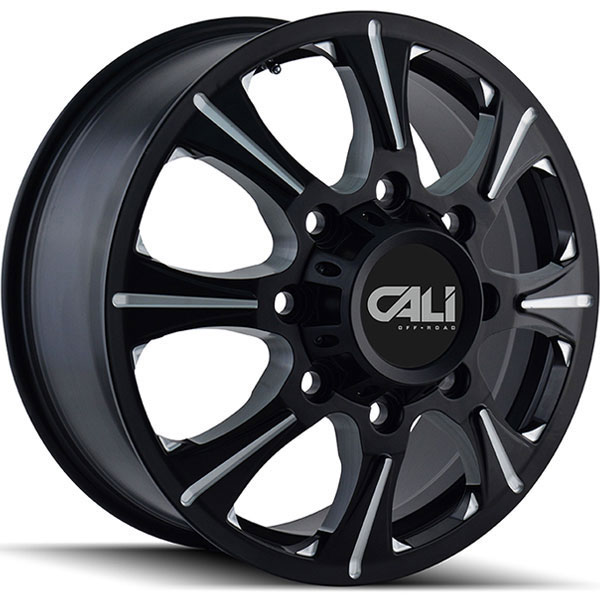 Cali Offroad Brutal Satin Black with Milled Spokes Front Center Cap