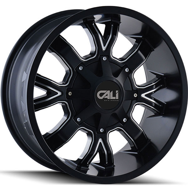 Cali Offroad Dirty Satin Black with Milled Spokes Center Cap