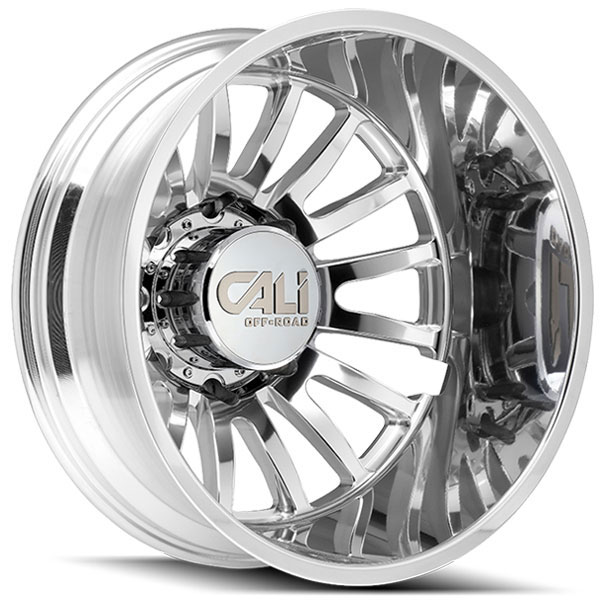 Cali Offroad Summit Dually 9110 Polished with Milled Spokes Rear Center Cap