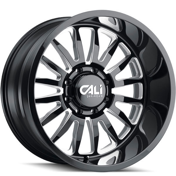 Cali Offroad Summit Gloss Black with Milled Spokes Center Cap