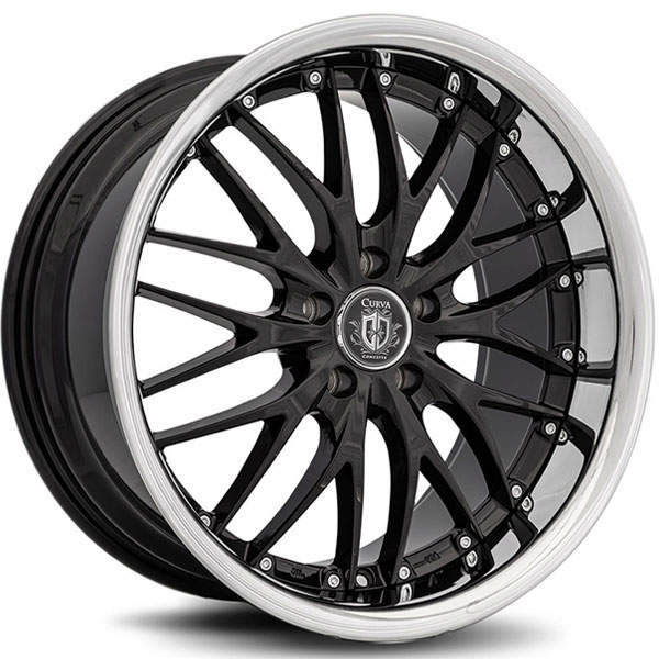 Curva Concepts C3 Black with Stainless Steel Lip Center Cap