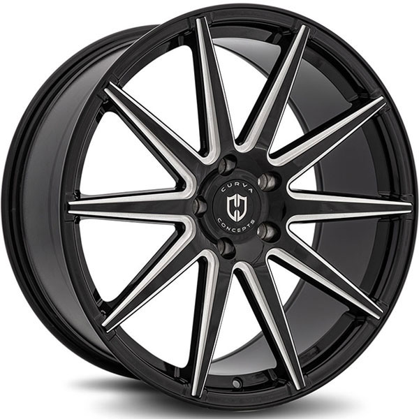 Curva Concepts C49 Gloss Black with Milled Spokes Center Cap