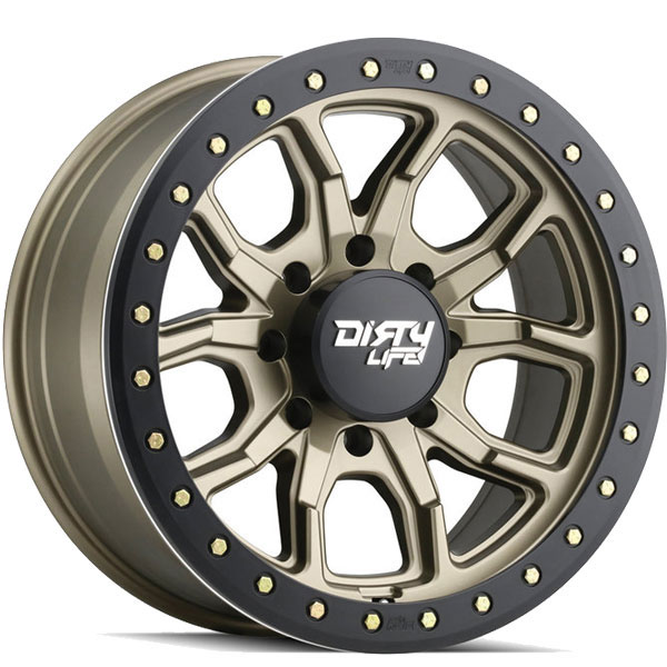 Dirty Life 9303 DT-1 Satin Gold with Beadlock Ring Center Cap