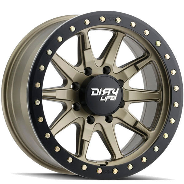 Dirty Life 9304 DT-2 Satin Gold with Beadlock Ring Center Cap