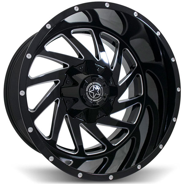 DWG Offroad DW13 Gloss Black with Milled Spokes Center Cap