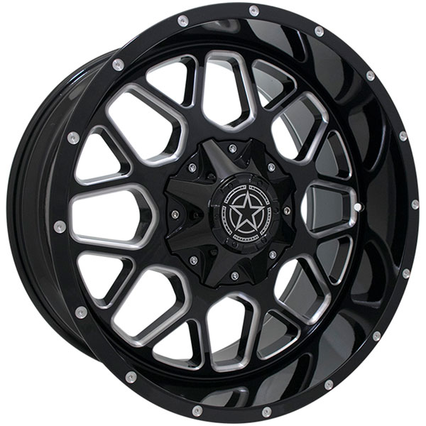 DWG Offroad DW14 Gloss Black with Milled Spokes Center Cap