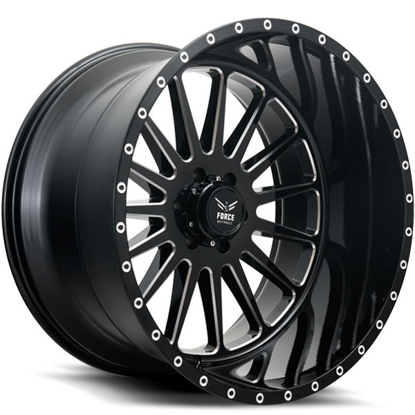 Force Off-Road F36 Gloss Black with Milled Spokes Center Cap