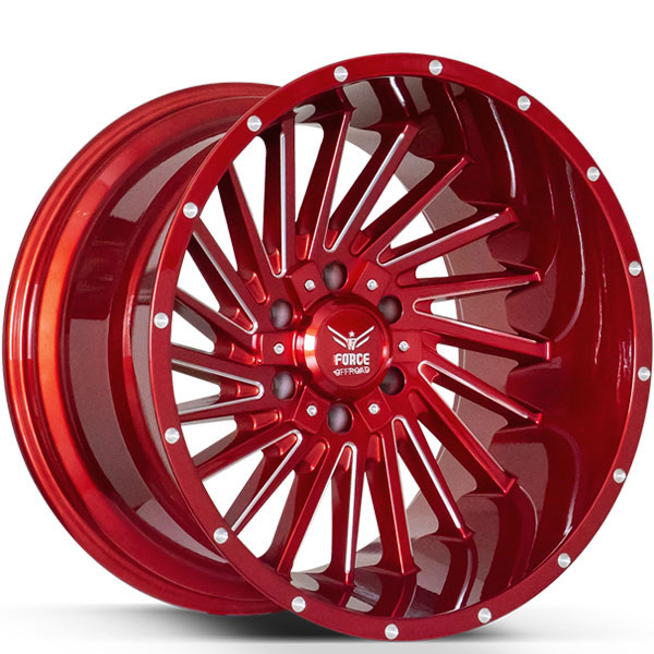 Force Off-Road F38 Candy Red with Milled Spokes Center Cap