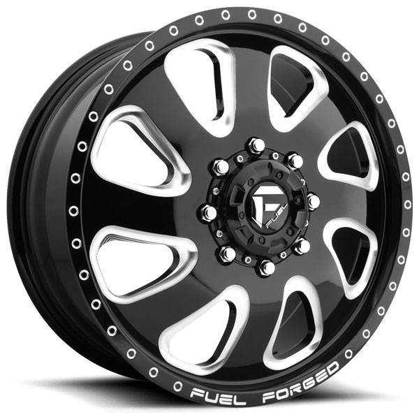 Fuel FF12 Dually Front Gloss Black with Milled Accents Center Cap