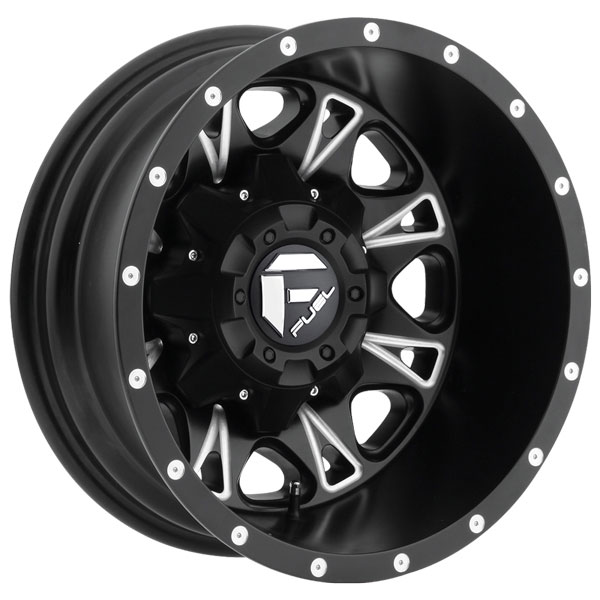 Fuel Throttle Dually Rear D513 Matte Black with Milled Accents Center Cap