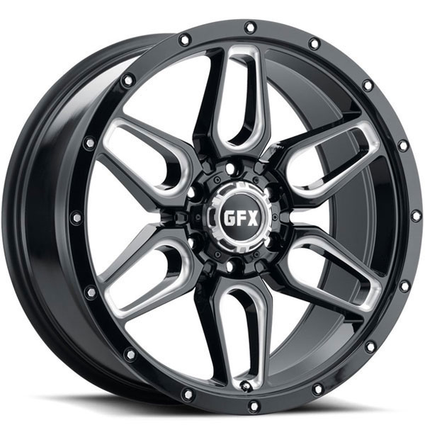 G-FX TR18 Gloss Black with Milled Spokes Center Cap