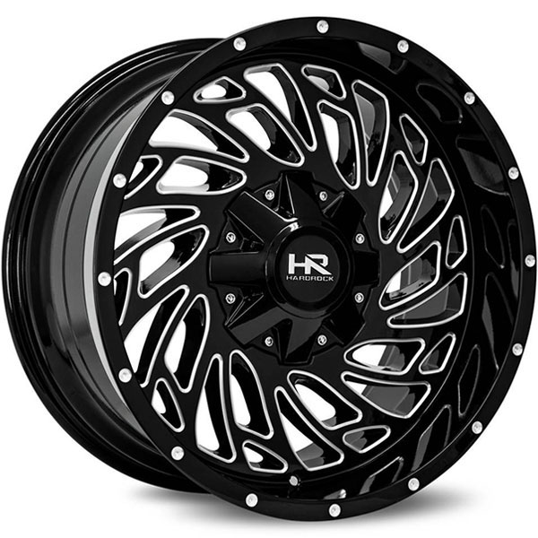 Hardrock Offroad H710 Attack Gloss Black with Milled Spokes Center Cap