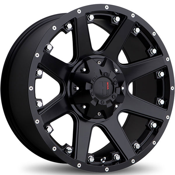 Havok Off-Road H102 Matte Black with Milled Rivets Center Cap