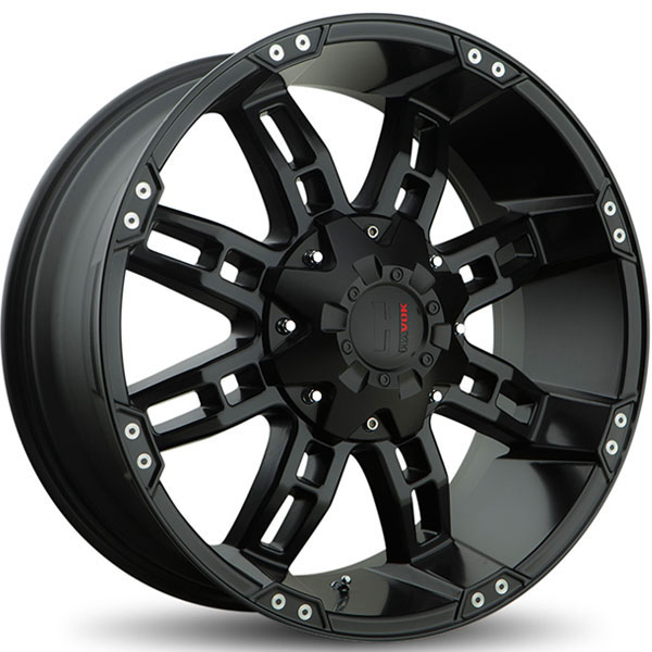 Havok Off-Road H103 Matte Black with Milled Rivets Center Cap