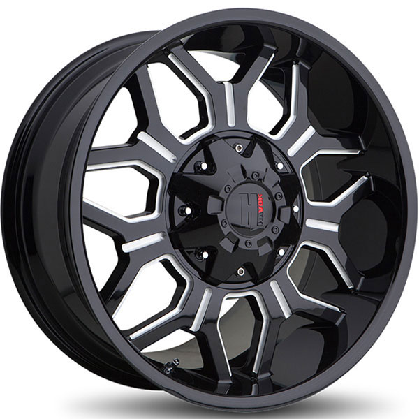 Havok Off-Road H106 Gloss Black with Milled Rivets Center Cap