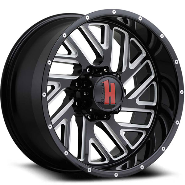 Havok Off-Road H110 Gloss Black with Milled Windows Center Cap