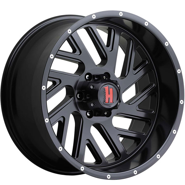 Havok Off-Road H110 Matte Black with Milled Rivets Center Cap