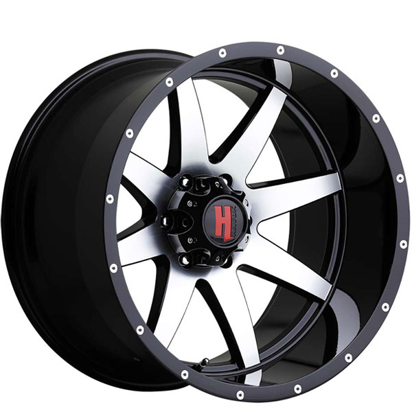 Havok Off-Road H112 Gloss Black with Machined Face Center Cap