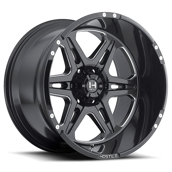 Hostile H102 Havoc Blade Cut Satin Black with Milled Accents Center Cap