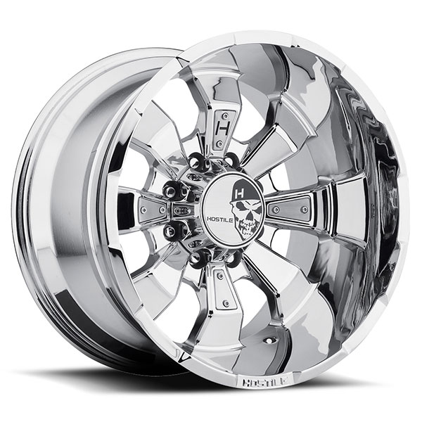 Hostile H103 Hammered Armor Plated Chrome 8 Lug Center Cap