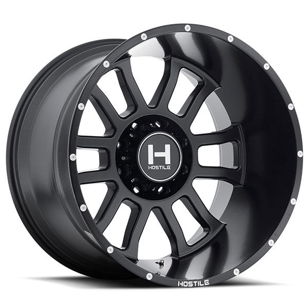 Hostile H107 Gauntlet Asphalt Satin Black 8 Lug Center Cap