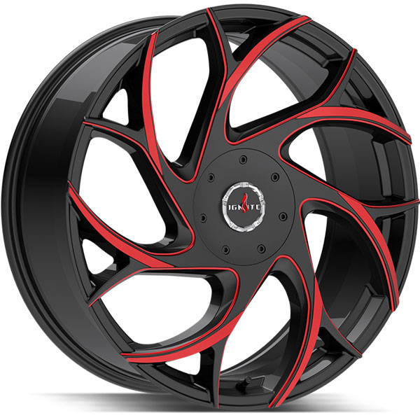 Ignite Inferno Gloss Black with Candy Red Milled Spokes Center Cap