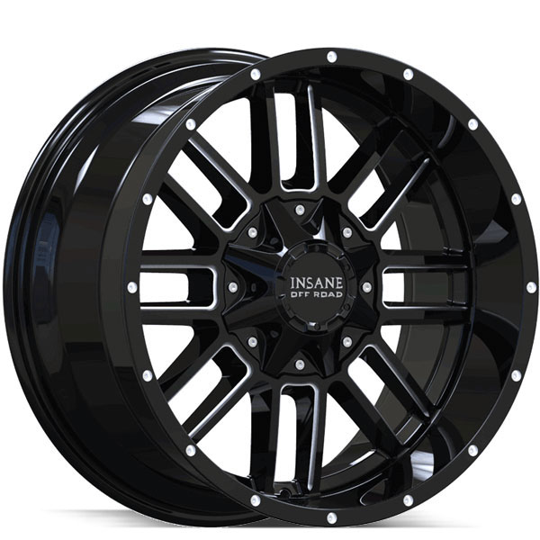 Insane Off-Road IO-07 Gloss Black with Milled Spokes Center Cap