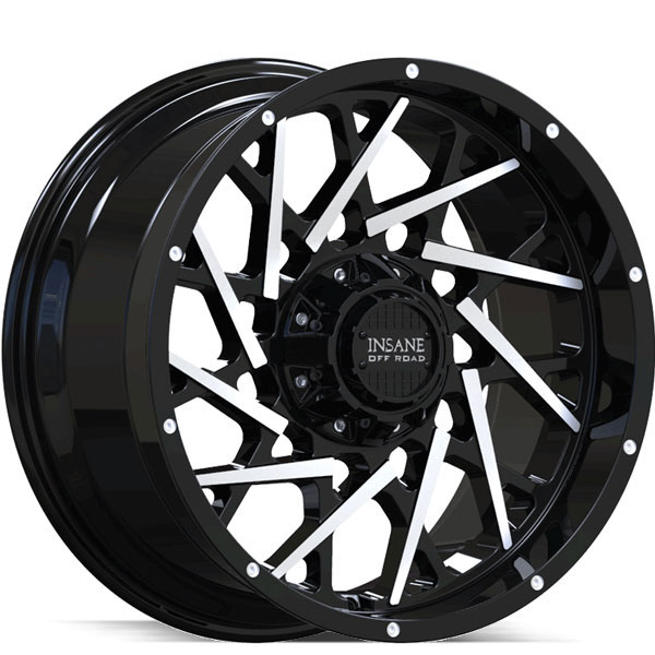 Insane Off-Road IO-11 Gloss Black with Machined Face Center Cap