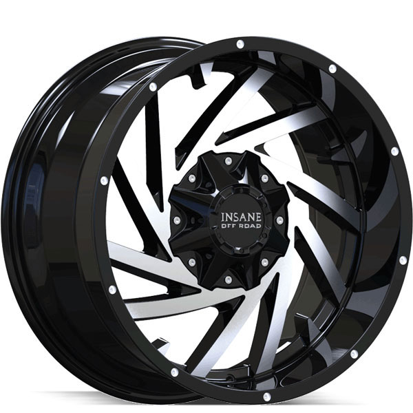 Insane Off-Road IO-13 Gloss Black with Machined Face Center Cap