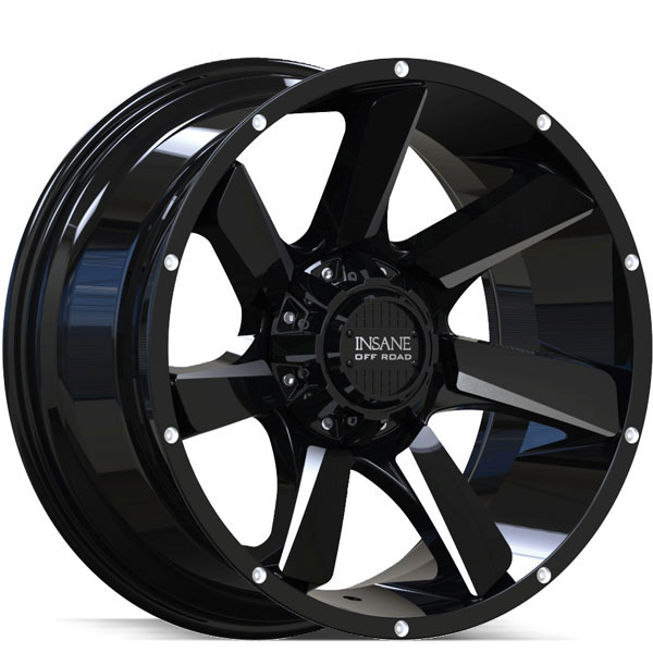 Insane Off-Road IO-17 Gloss Black with Milled Spokes Center Cap