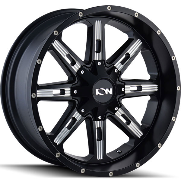 Ion Alloy 184 Satin Black with Milled Spokes Center Cap