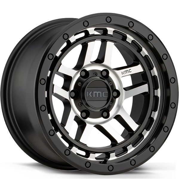 KMC KM540 Recon Satin Black with Machined Face Center Cap