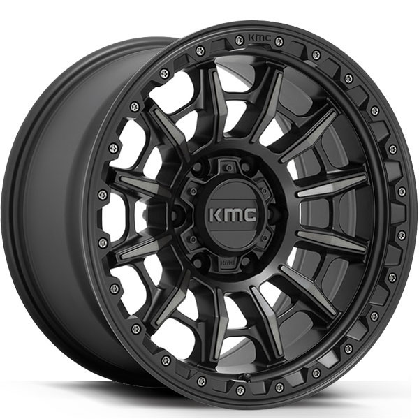 KMC KM547 Carnage Satin Black with Gray Tint Center Cap